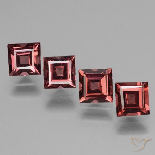 2.85ctw Natural Deep Red Rhodolite Garnet, Square, VS
