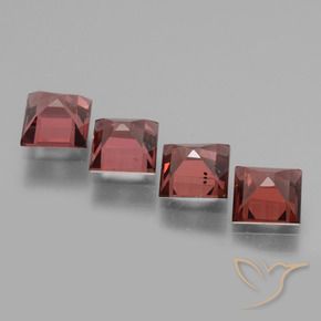 Rhodolite Garnet Gemstones in 5 x 5 mm (calibrated) Size for Sale, Rhodolite Garnet Stones in Deep Red Color