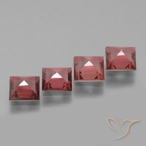 Rhodolite Garnet Gemstones in 5 x 5 mm (calibrated) Size for Sale, Rhodolite Garnet Stones in Scarlet Red Color