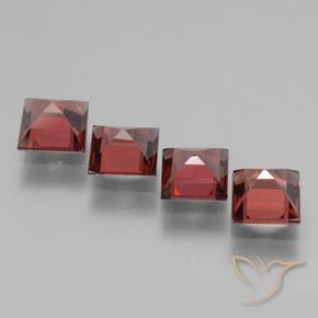Rhodolite Garnet Gemstones in 5 x 5 mm (calibrated) Size for Sale, Rhodolite Garnet Stones in Dark Red Color