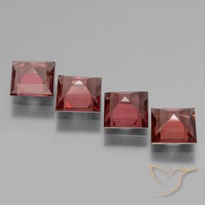 Rhodolite Garnet Gemstones in 5 x 5 mm (calibrated) Size for Sale, Rhodolite Garnet Stones in Light Scarlet Red Color
