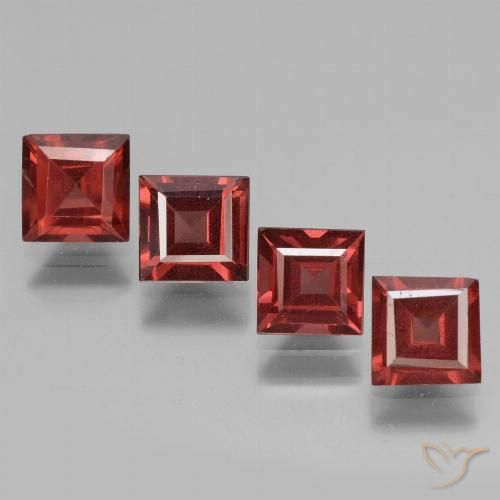 2.93ctw Natural Deep Red Rhodolite Garnet, Square, VS