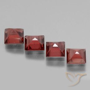 Rhodolite Garnet Gemstones in 5 x 5 mm (calibrated) Size for Sale, Rhodolite Garnet Stones in Deep Red Color