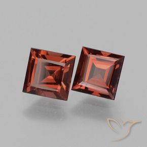 1.65 ctw Red Rhodolite Garnet Stones, Natural Rhodolite Garnet in Square Facet Shape for Sale