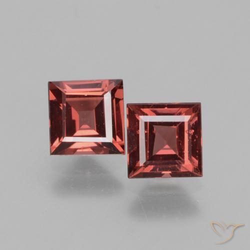 1.51ctw Natural Medium Red Rhodolite Garnet, Square, VS