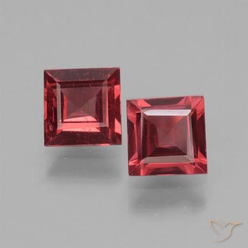 1.49 ct Square Cut Rhodolite Garnet, 5.1 x 5.1 mm From Mozambique, Photo A