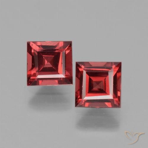 1.50ctw Natural Pinkish Red Rhodolite Garnet, Square, VS