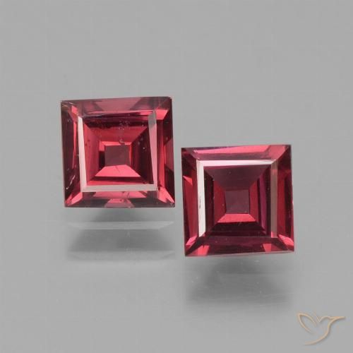 1.5 ct Square Cut Rhodolite Garnet, 5.1 x 5.1 mm From Mozambique, Photo A