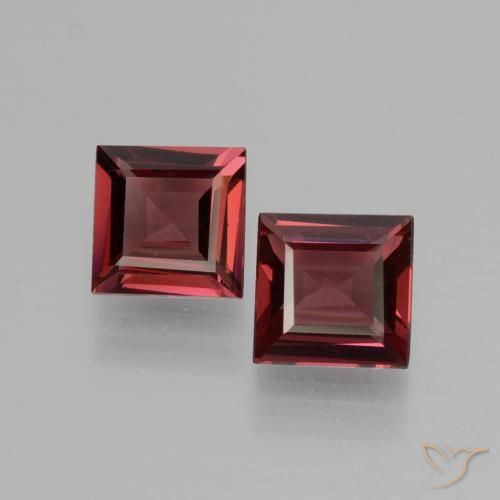 1.43 ct Square Cut Rhodolite Garnet, 5.2 x 5.2 mm From Mozambique, Photo A