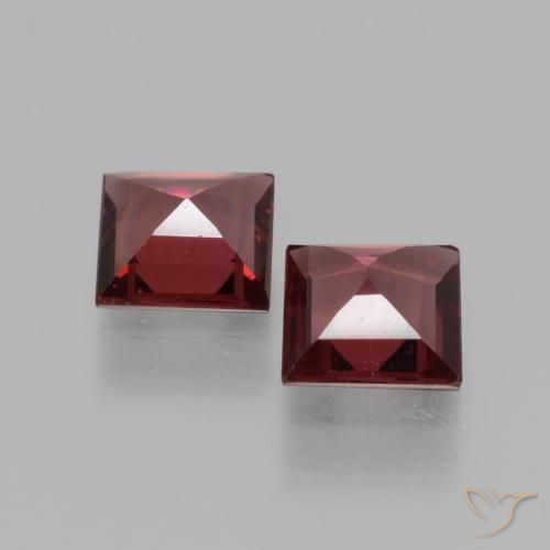 Rhodolite Garnet Gemstones in 5 x 5 mm (calibrated) Size for Sale, Rhodolite Garnet Stones in Deep Red Color