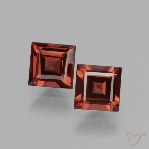 1.48ctw Natural Medium Red Rhodolite Garnet, Square, VVS-VS