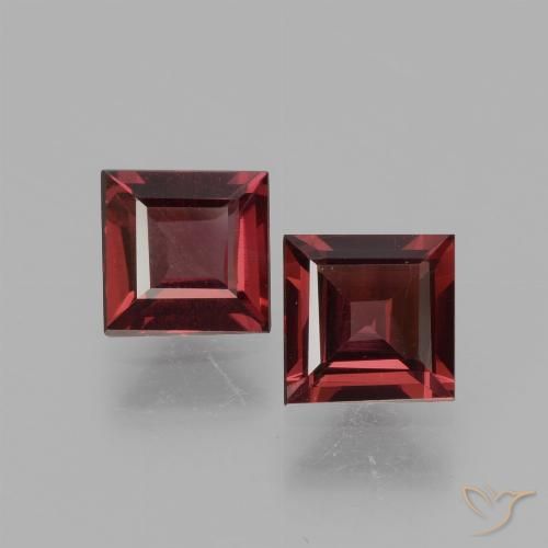 1.45 ct Square Cut Rhodolite Garnet, 5.1 x 5.1 mm From Mozambique, Photo A