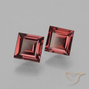 1.45 ctw Red Rhodolite Garnet Stones, Natural Rhodolite Garnet in Square Facet Shape for Sale