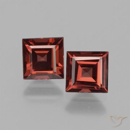 1.72 ct Square Cut Rhodolite Garnet, 5.1 x 5 mm From Mozambique, Photo A