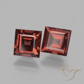 1.72 ctw Red Rhodolite Garnet Stones, Natural Rhodolite Garnet in Square Facet Shape for Sale