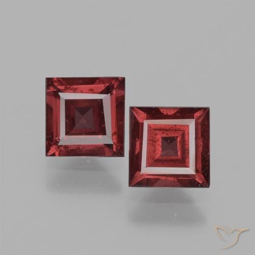 1.53ctw Natural Deep Red Rhodolite Garnet, Square, VS