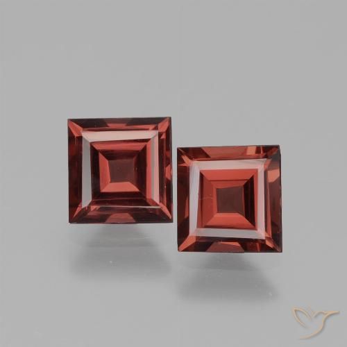 1.42 ct Square Cut Rhodolite Garnet, 5 x 4.8 mm From Mozambique, Photo A