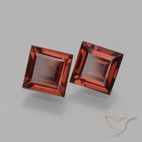 1.52 ctw Red Rhodolite Garnet Stones, Natural Rhodolite Garnet in Square Facet Shape for Sale
