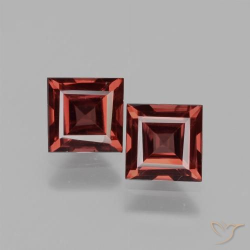 1.50ctw Natural Deep Red Rhodolite Garnet, Square, VS