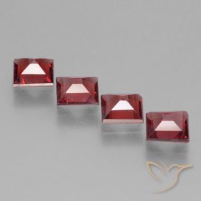 Rhodolite Garnet Gemstones in 4.8 x 4.8 mm Size for Sale, Rhodolite Garnet Stones in Dark Red Color