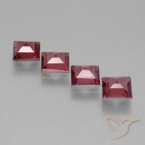 Rhodolite Garnet Gemstones in 5 x 5 mm (calibrated) Size for Sale, Rhodolite Garnet Stones in Medium Red Color