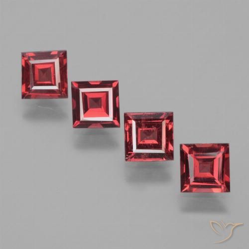 2.57ctw Natural Deep Red Rhodolite Garnet, Square, VS