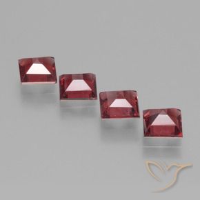 Rhodolite Garnet Gemstones in 4.8 x 4.7 mm Size for Sale, Rhodolite Garnet Stones in Deep Red Color