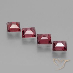 Rhodolite Garnet Gemstones in 5 x 5 mm (calibrated) Size for Sale, Rhodolite Garnet Stones in Medium Red Color