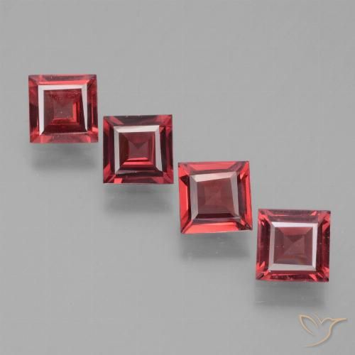 2.33ctw Natural Scarlet Red Rhodolite Garnet, Square, VS