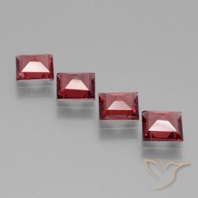 Rhodolite Garnet Gemstones in 5 x 5 mm (calibrated) Size for Sale, Rhodolite Garnet Stones in Scarlet Red Color