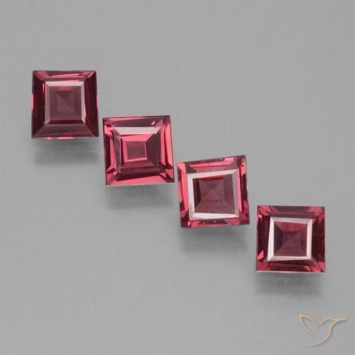2.25ctw Natural Pinkish Red Rhodolite Garnet, Square, VS