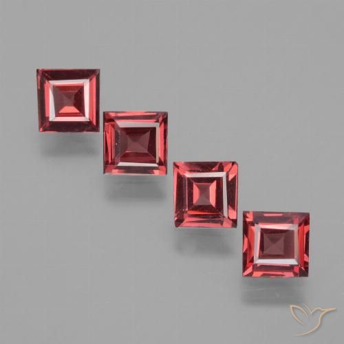 2.06ctw Natural Pinkish Red Rhodolite Garnet, Square, VS