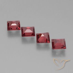 Rhodolite Garnet Gemstones in 4.7 x 4.6 mm Size for Sale, Rhodolite Garnet Stones in Pinkish Red Color