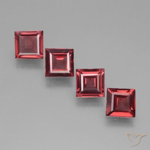2.09ctw Natural Pinkish Red Rhodolite Garnet, Square, VS
