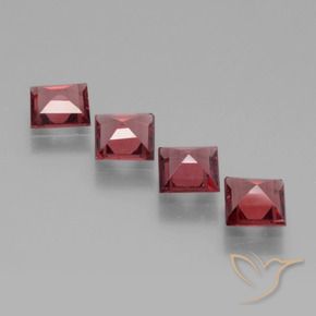 Rhodolite Garnet Gemstones in 4.8 x 4.7 mm Size for Sale, Rhodolite Garnet Stones in Pinkish Red Color