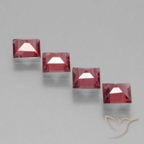 Rhodolite Garnet Gemstones in 5 x 5 mm (calibrated) Size for Sale, Rhodolite Garnet Stones in Pinkish Red Color