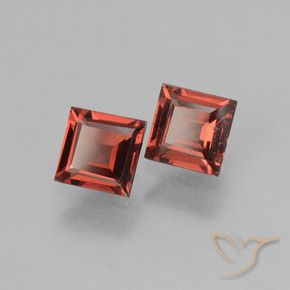 1.49 ctw Red Rhodolite Garnet Stones, Natural Rhodolite Garnet in Square Facet Shape for Sale