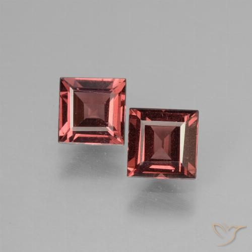 1.49 ct Square Cut Rhodolite Garnet, 5 x 5 mm From Mozambique, Photo A