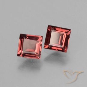 1.49 ctw Red Rhodolite Garnet Stones, Natural Rhodolite Garnet in Square Facet Shape for Sale