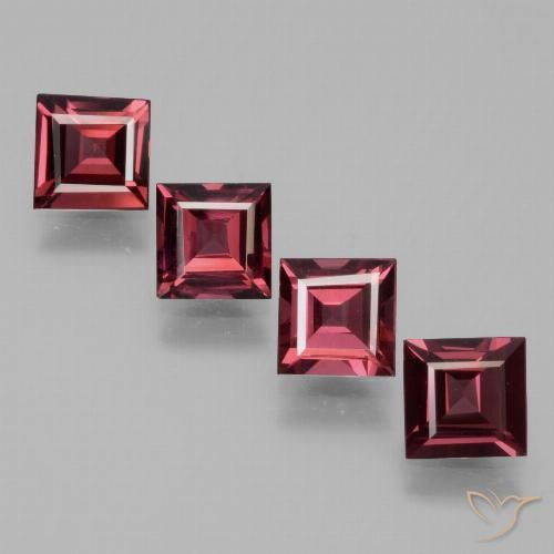2.58ctw Natural Raspberry Red Rhodolite Garnet, Square, VVS-VS