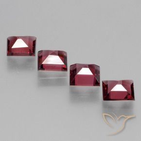 Rhodolite Garnet Gemstones in 5 x 5 mm (calibrated) Size for Sale, Rhodolite Garnet Stones in Raspberry Red Color