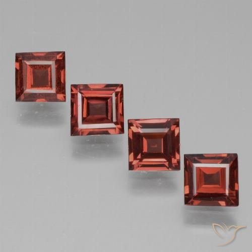2.43ctw Natural Medium Red Rhodolite Garnet, Square, VS