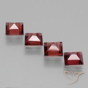 Rhodolite Garnet Gemstones in 4.9 x 4.8 mm Size for Sale, Rhodolite Garnet Stones in Medium Red Color