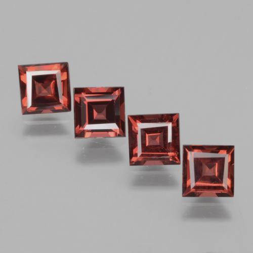 Темно-красный Родолит Гранат Камень - 0.7ct Фасетный Квадрат (ID: 431720)