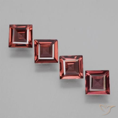 2.40ctw Natural Dark Red Rhodolite Garnet, Square, VS