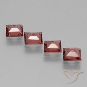 Rhodolite Garnet Gemstones in 4.9 x 4.8 mm Size for Sale, Rhodolite Garnet Stones in Medium Red Color