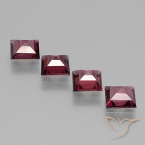 Rhodolite Garnet Gemstones in 5 x 5 mm (calibrated) Size for Sale, Rhodolite Garnet Stones in Medium Red Color