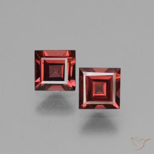 1.41ctw Natural Deep Wine Red Rhodolite Garnet, Square, VS