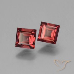 1.41 ctw Red Rhodolite Garnet Stones, Natural Rhodolite Garnet in Square Facet Shape for Sale