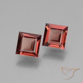 1.45 ctw Red Rhodolite Garnet Stones, Natural Rhodolite Garnet in Square Facet Shape for Sale
